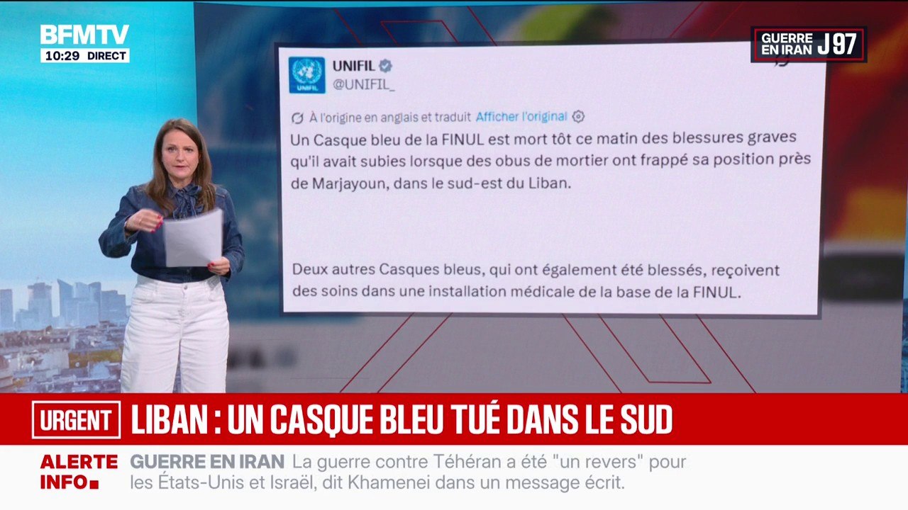 Guerre au Moyen-Orient: un Casque bleu tué dans...