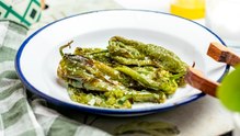 Pimientos verdes en freidora de aire