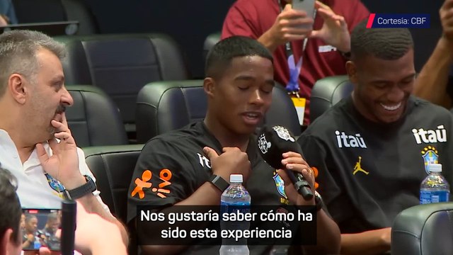 Endrick se convierte en periodista: el momentazo del brasileño en la rueda de prensa de Igor Thiago