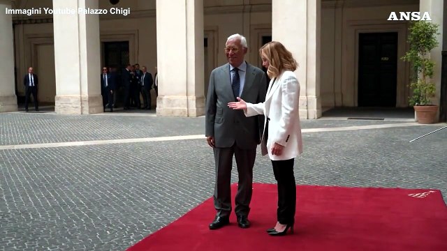 Meloni riceve a Palazzo Chigi il neopresidente del Consiglio Ue Costa