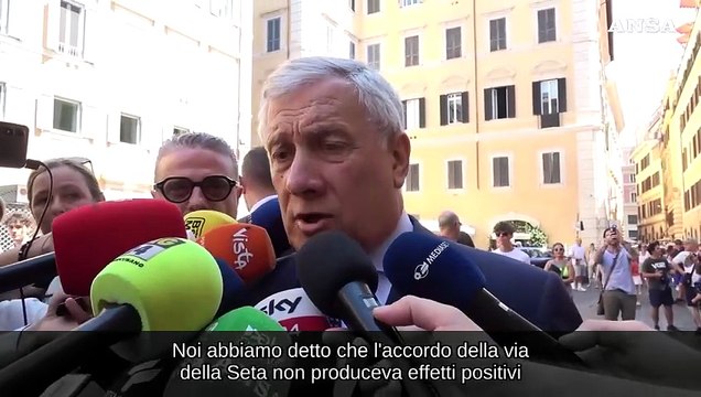 Italia-Cina, Tajani: Via della Seta non produceva effetti positivi. Ora rafforziamo rapporto