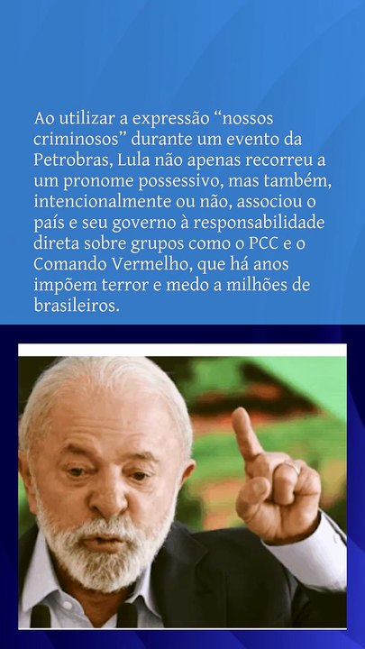 Vídeo - “Nossos criminosos” - Análise Crítica do Pronunciamento do Presidente Lula sobre Segurança e Narcoterrorismo