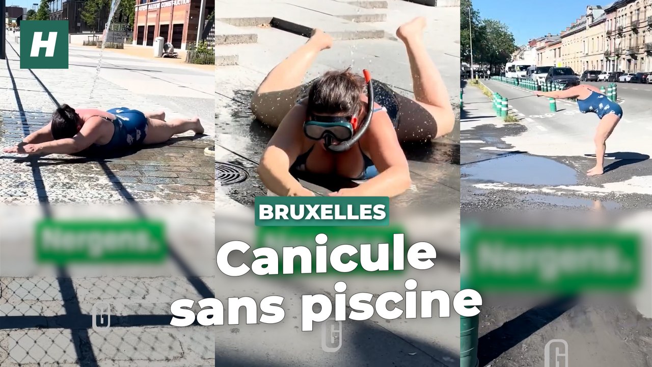 Pour dénoncer le manque de piscines à Bruxelles, cette députée belge se baigne... dans une flaque d'eau