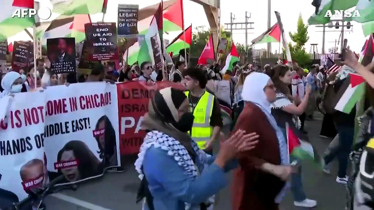 Chicago, nuova manifestazione pro-Palestina presso la convention dem