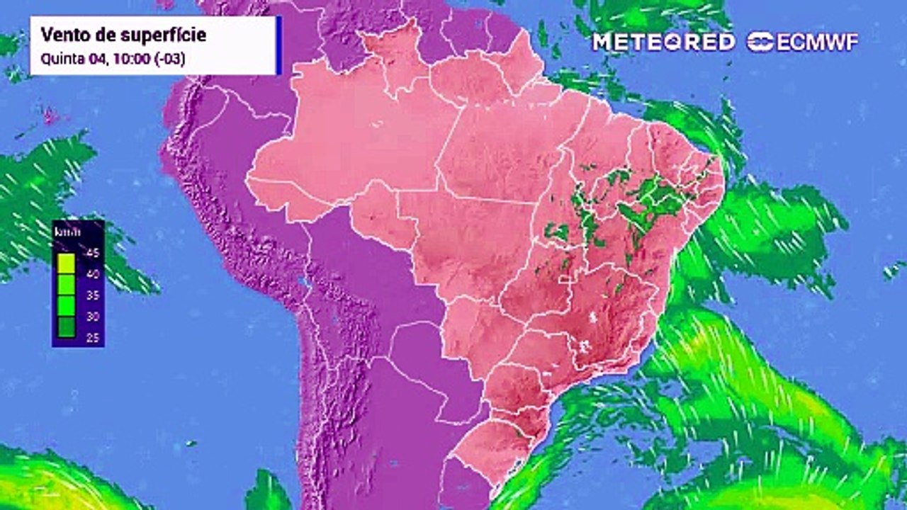 Quinta-feira, 4 de junho: previsão de vento