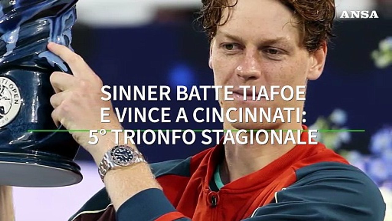 Sinner batte Tiafoe e vince a Cincinnati