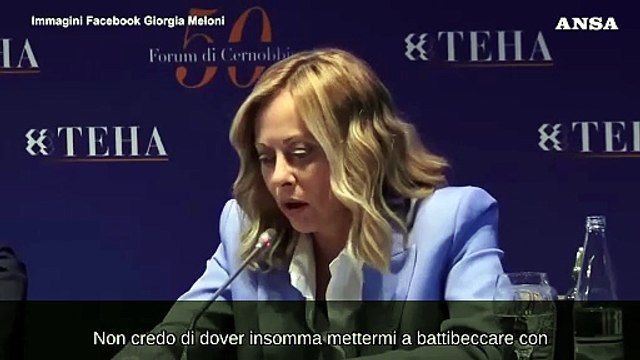 Meloni: Boccia? Idea opposta su come le donne guadagnano spazio
