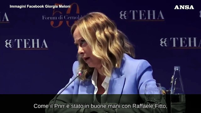 Cernobbio, Meloni: Il Pnrr in buone mani con Fitto, lo sara' anche in futuro