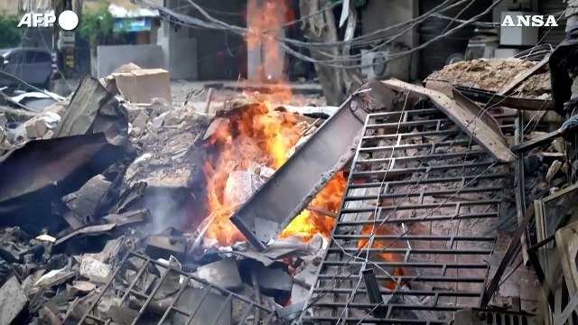 Libano, danni e macerie nella periferia sud di Beirut