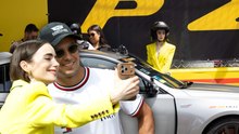 Checo Pérez graba junto a Lily Collins escena para la serie de Netflix, ''Emily en Paris'', en pleno GP de Mónaco