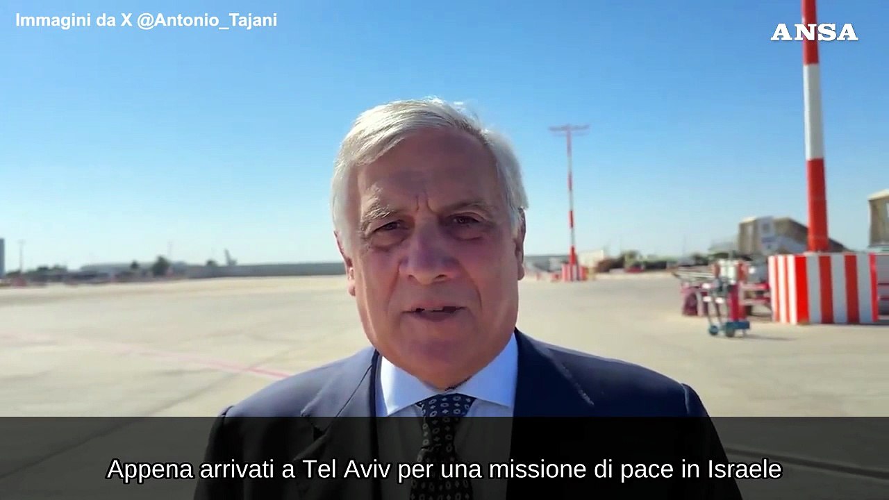 Tajani arrivato a Tel Aviv: "Qui per una missione di pace"