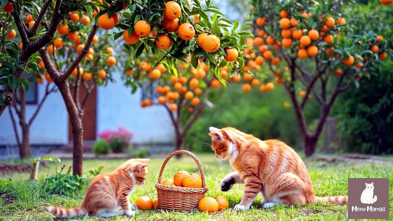 Mama Cat Trims Fur on the Farm and Makes Tiger Hat For Kittens At Home🐾🎩🐯_10