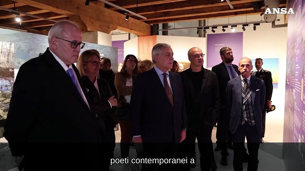 Tajani visita la mostra su Ungaretti, "la vedano tutte le scuole"