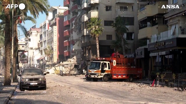 Libano, le macerie a Tiro dopo i bombardamenti israeliani
