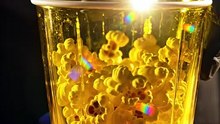 Satisfying Interaction: Yellow Glass Popcorn Bucket & Knife 🍿