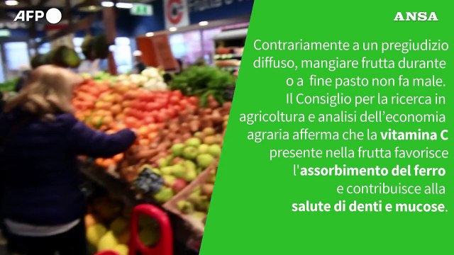 Ansa VERIFIED – E' vero che la frutta mangiata ai pasti fa male?