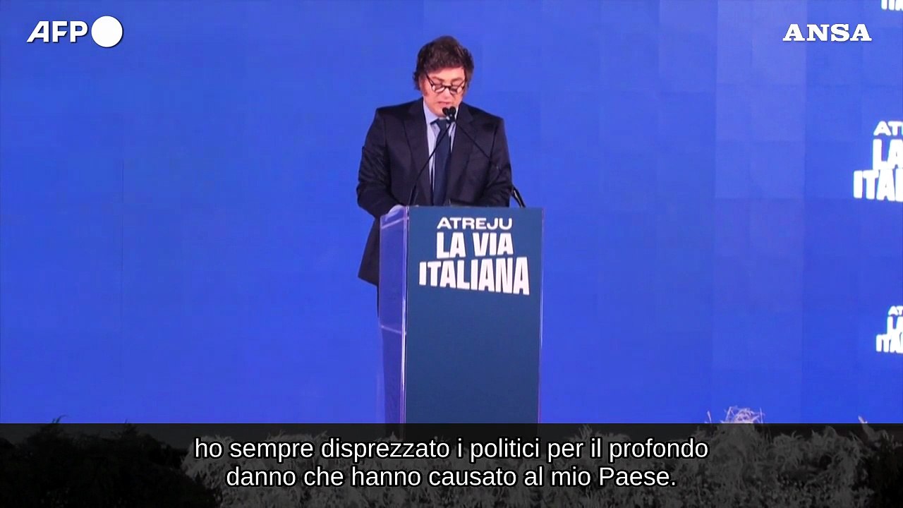 Atreju, Milei: "Le ricette tradizionali della politica hanno fallito"