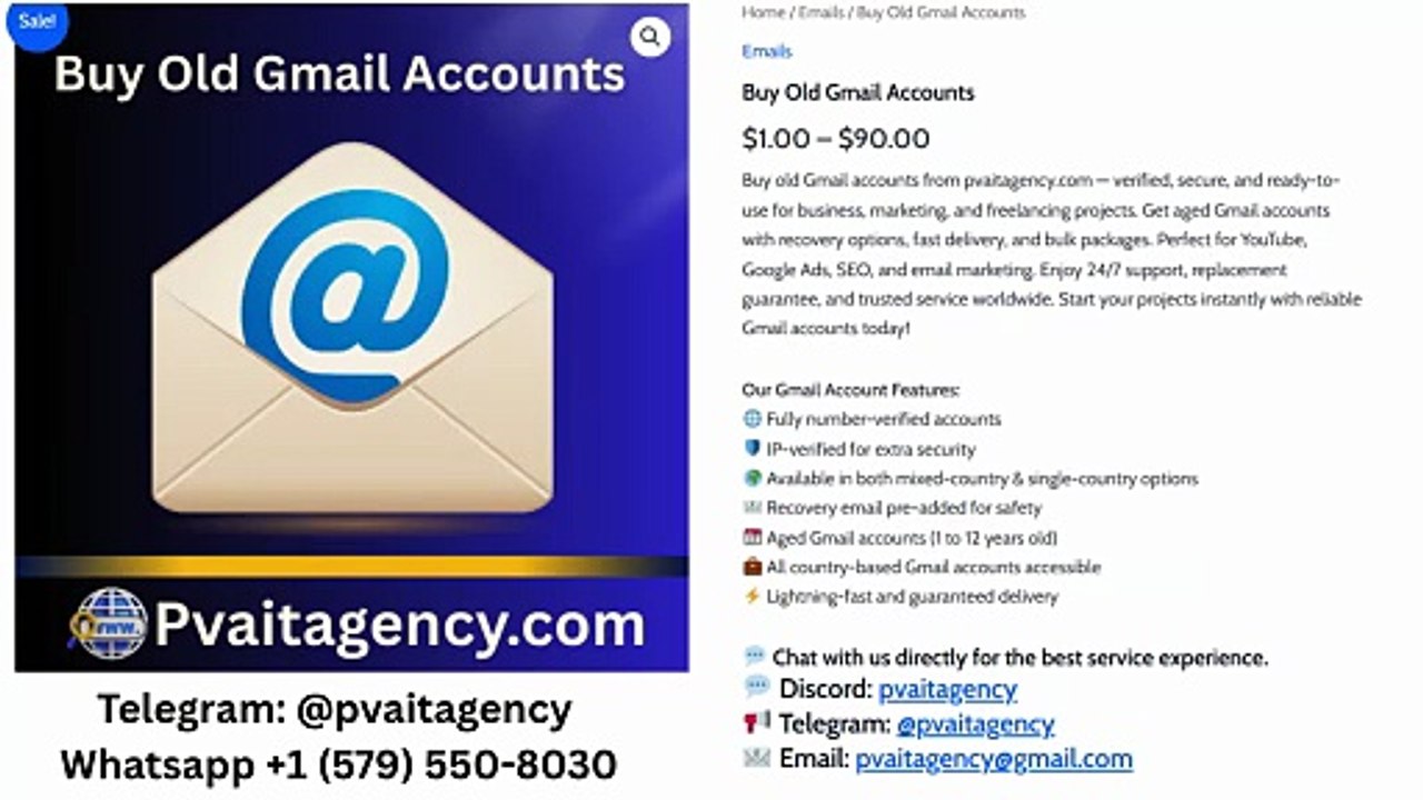 Top 21.1 Sites to Buy Old Gmail Accounts In (PVA & Aged)