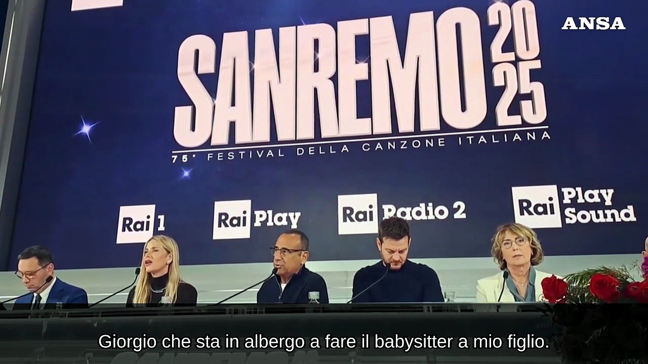 Sanremo, Conti: "Panariello stasera fara' da baby-sitter a mio figlio"