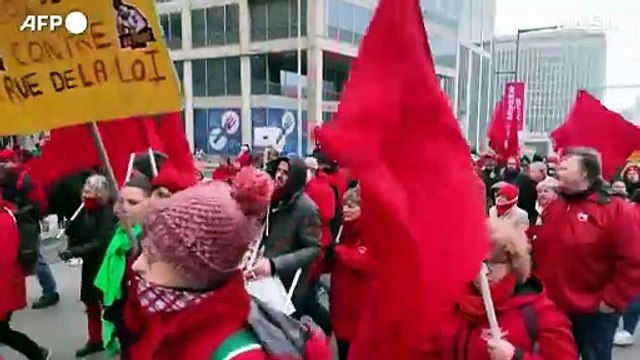 Bruxelles, protesta contro le nuove riforme sociali del governo