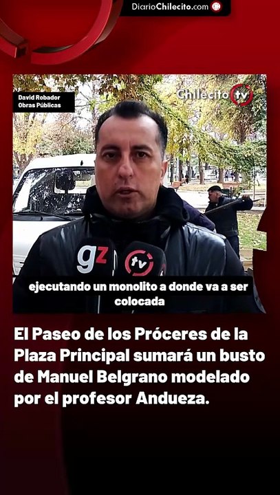 El Paseo de los Próceres de la Plaza Principal sumará un busto de Manuel Belgrano modelado por el profesor Andueza.