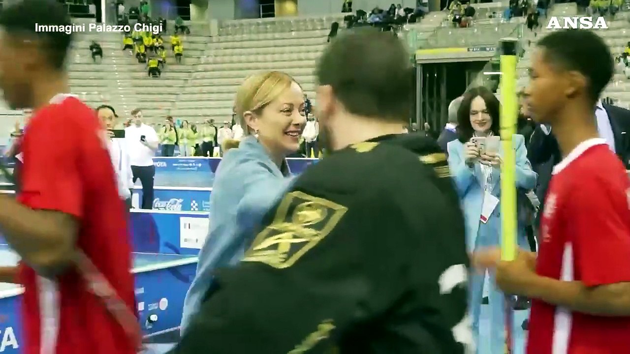Meloni saluta gli atleti degli Special Olympics Games