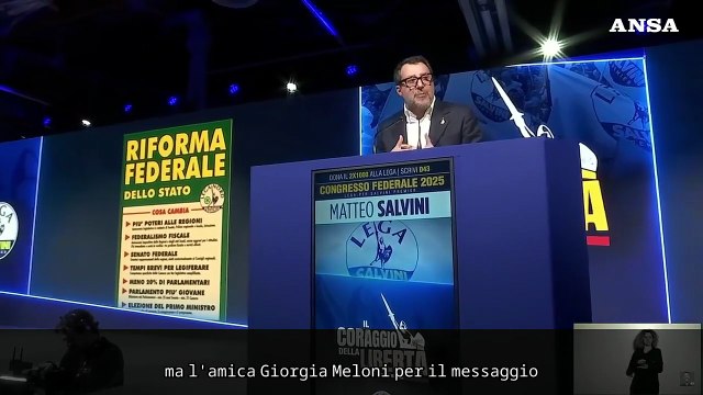 Congresso Lega, Salvini: Grazie amica Meloni, autonomia e premierato insieme