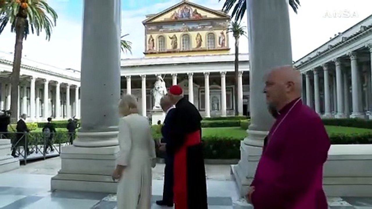 Roma, i Reali britannici alla Basilica di San Paolo fuori le mura
