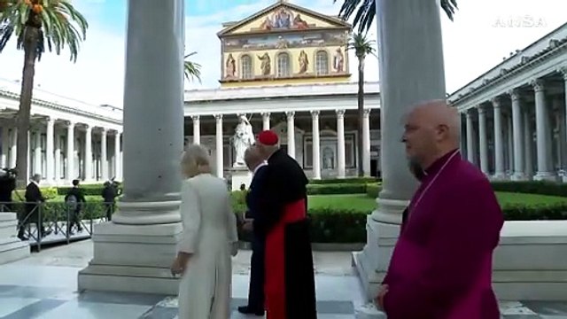 Roma, i Reali britannici alla Basilica di San Paolo fuori le mura