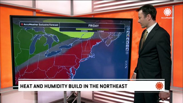 Thunderstorms roll into the Northeast with heat and humidity