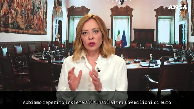 Meloni: Altri 600 milioni per la sicurezza sul lavoro