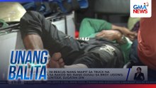 Pahinante, ni-rescue nang maipit sa truck na bumangga sa bakod ng isang gusali sa Brgy. Ugong; rescue volunteer, sugatan din | Unang Balita