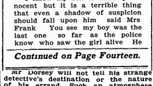 Tuesday, May 13th, 1913"My Son Is Innocent," Declares Mother of Leo M. Frank