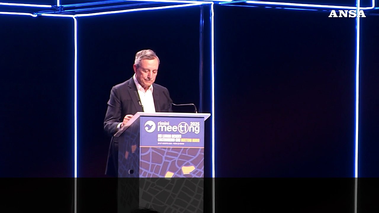 Draghi al Meeting di Rimini: "Paesi Ue a Washington grande segno di unita', vale molto"