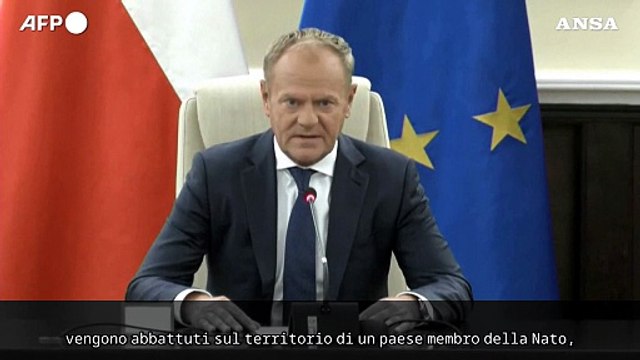 Tusk: E' la prima volta che droni russi vengono abbattuti sul territorio Nato