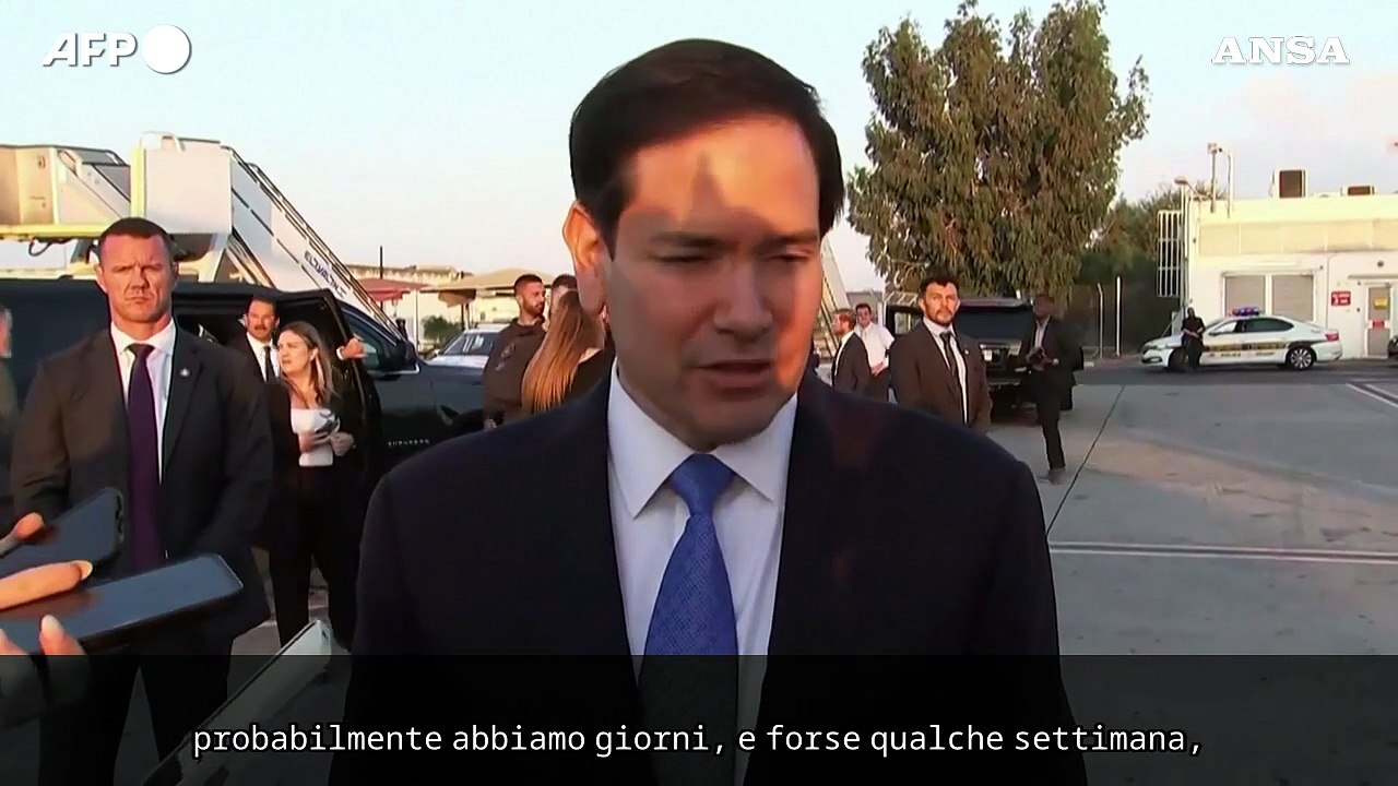 Marco Rubio: "Pochi giorni per un accordo tra Israele e Hamas"