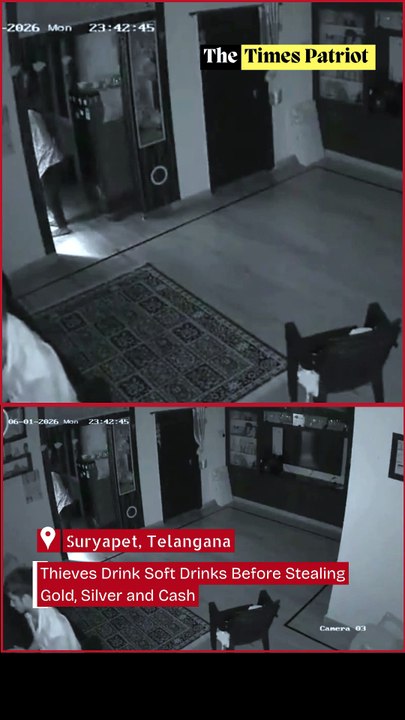 CCTV Captures Bizarre Burglary: Thieves Drink Soft Drinks Before Stealing Gold, Silver and Cash