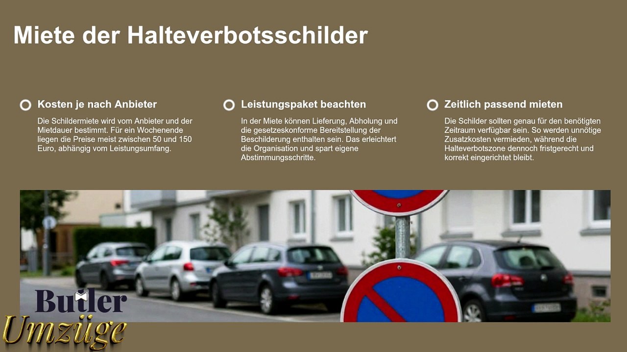 Halteverbot beim Umzug🚑Butler Umzüge GmbH📞Angebote für Umzug➡️Günstig