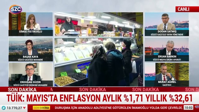 TÜİK: Mayıs'ta enflasyon aylık %1,71 yıllık %32,61