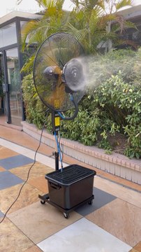 Mingletec BLDC mist fan with remote #Mingletec #BLDC #Industrialfan #mistfan#coolingfan