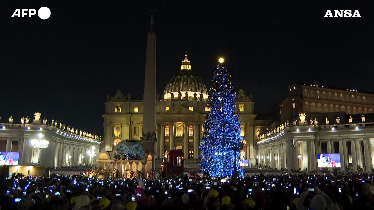 Piazza San Pietro, inaugurati l'albero di Natale e il presepe