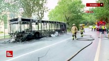İstanbul Beykoz’da İETT otobüsü alev alev yandı