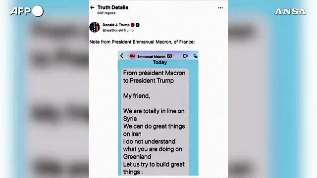 Trump pubblica un messaggio di Macron: Cosa fai sulla Groenlandia?