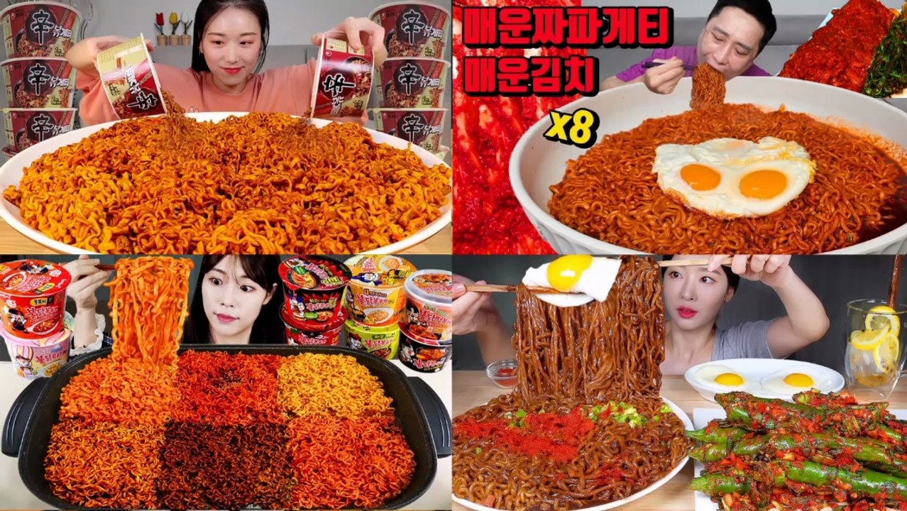 Ultimate Spicy Noodles ASMR Mukbang Compilation | Satisfying Eating Sounds