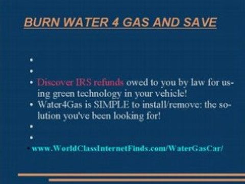 Burn Water 4 Gas Get up to 60-70 MPG Save on gas Hybrid Fuel