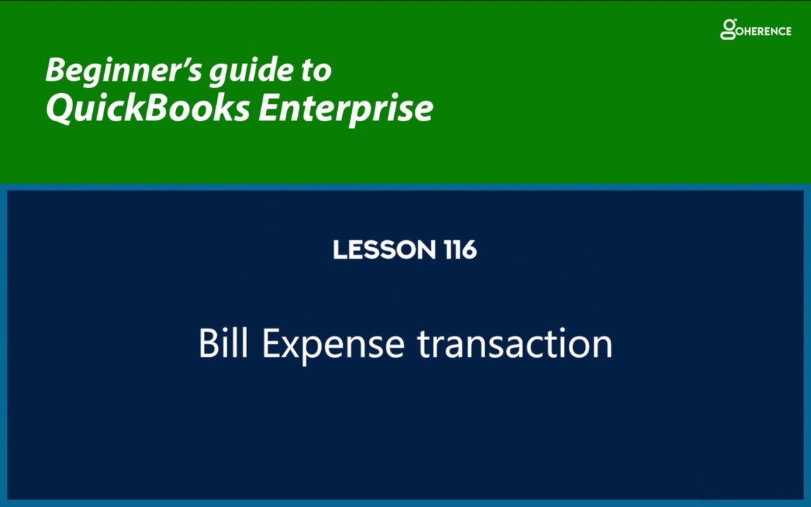 116 - Bill Expense transaction
