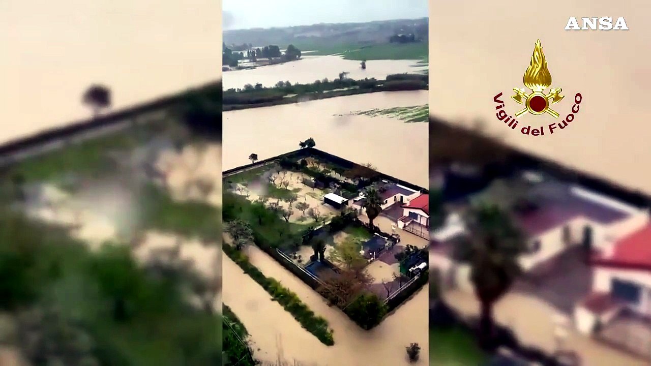 Maltempo in Molise, le aree allagate in provincia di Isernia riprese dall'alto