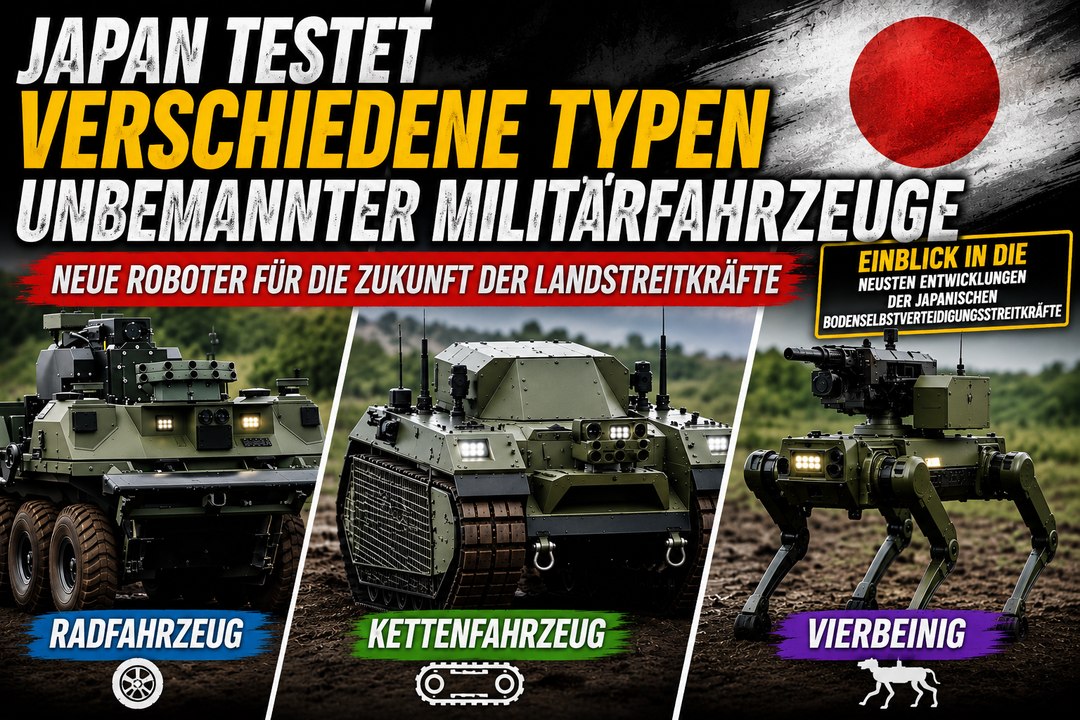 Japan testet verschiedene Arten unbemannter Militärfahrzeuge
