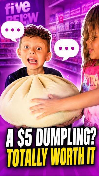 The kids celebrate after finding the rare giant dumpling at Five Below