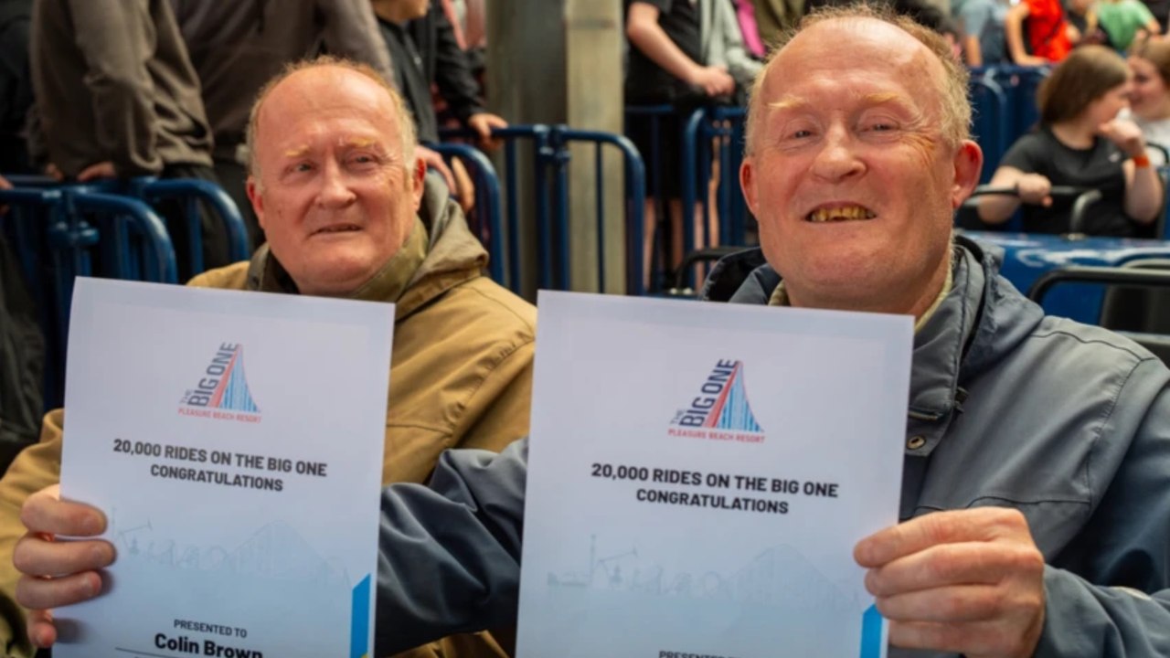 Birmingham brothers celebrate claimed rollercoaster record at Blackpool Pleasure Beach